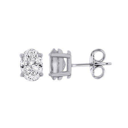 Lab Grown Diamond Oval Stud Earrings 2.00ct tw