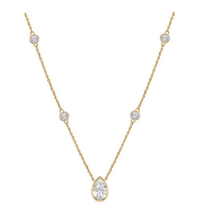 Lab Grown Pear Shaped Diamond Necklace 1.00ct