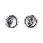 JOSEF ELIAS Sterling Silver Meteorite Stud Earrings