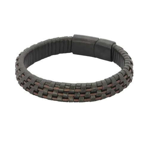 JOSEF ELIAS Men’s Stainless Steel & Leather Bracelet