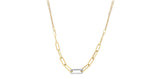 10kt Yellow Gold Diamond Paperclip Necklace
