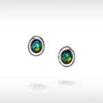 KORITE Essentials Oval ammolite earrings in sterling silver