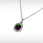 KORITE Essentials oval ammolite pendant in sterling silver
