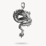 Thomas Sabo Silver blackened dragon pendant with black zirconia & cold enamel