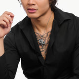 Thomas Sabo Silver blackened dragon pendant with black zirconia & cold enamel