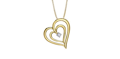 Canadian Diamond Double Heart Necklace