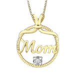 10kt Yellow Gold Mom Diamond Necklace