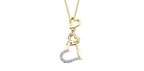Yellow Gold Diamond Triple Heart Necklace