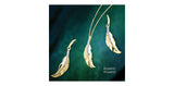 10kt Yellow Gold Diamond Feather Necklace