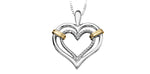 Two-tone Gold Diamond Heart Necklace