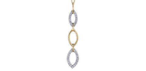 Yellow Gold Diamond Drop Necklace