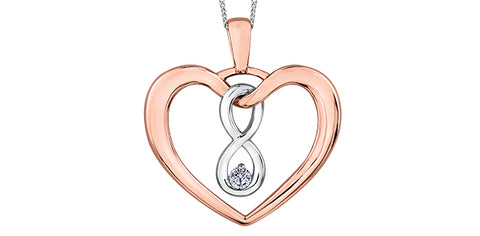 Maple Leaf Diamonds - Heart Infinity Necklace