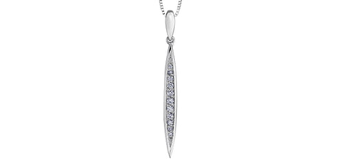 10kt White Gold Diamond Drop Necklace