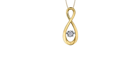 Yellow Gold Pulse Infinity Diamond Necklace