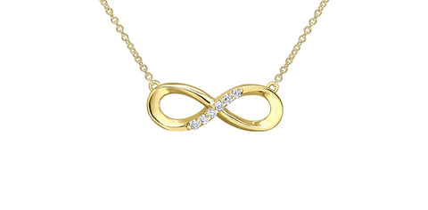 10kt Yellow Gold Diamond Infinity Necklace