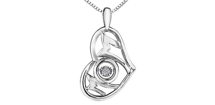 Diamond Heart Mom Pulse Necklace
