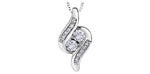 White Gold Diamond 'You and Me" Necklace