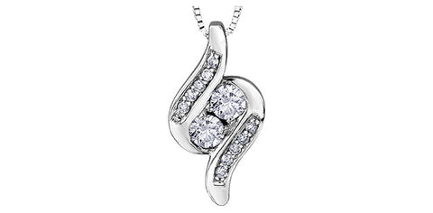 White Gold Diamond "Together Forever" Necklace