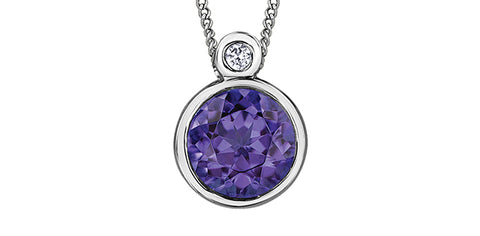 10kt White Gold Amethyst Necklace