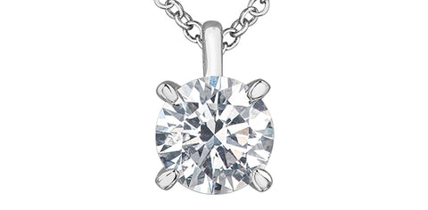 Lab Grown Diamond Solitaire Necklace 14kt - 1.00ct