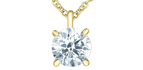 Lab Grown Diamond Solitaire Necklace 14kt - 2.00ct