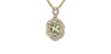 10kt Yellow Gold Green Amethyst Necklace