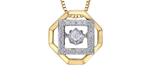 10kt Yellow Gold Pulse Diamond Necklace