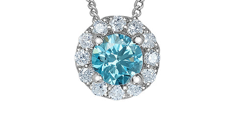 Lab Grown Diamond .33ct tw Halo Necklace