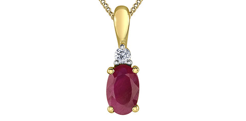 Yellow Gold Ruby & Diamond Necklace