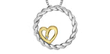 Two-tone Diamond Heart Wreath Necklace