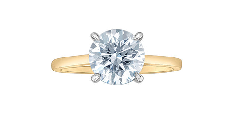 Lab Created Diamond Solitaire Ring 14kt - 2.00ct