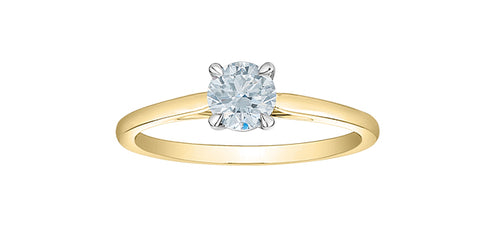 Lab Created Diamond Solitaire Ring 14kt - .50ct