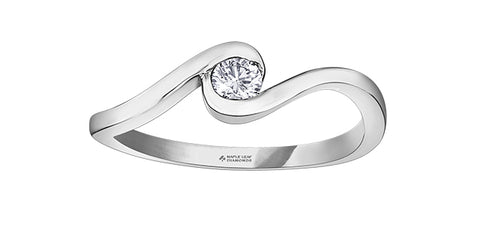 Maple Leaf Canadian Diamond Solitaire Ring