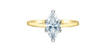 Lab Created Diamond Marquise Ring 14kt - 1.10ct