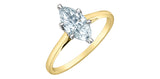 Lab Created Diamond Marquise Ring 14kt - 1.10ct