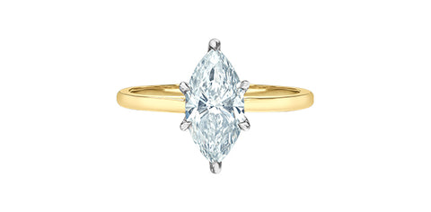 Lab Created Diamond Marquise Ring 14kt - 1.58ct