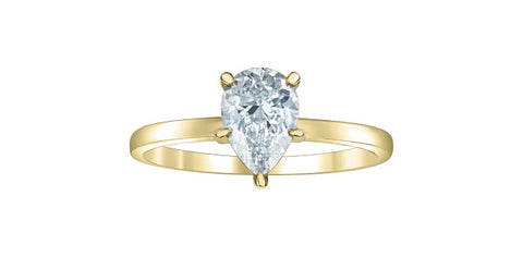 Lab Created Diamond Solitaire Ring 14kt - 1.08ct