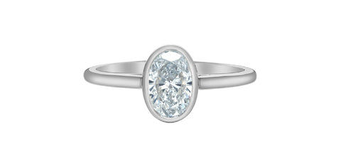 Lab Grown Diamond Oval Solitaire Ring - 1.00ct