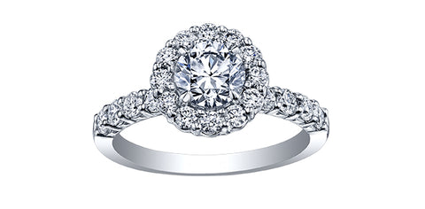 Maple Leaf Wreath Halo Canadian Diamond Engagement Ring
