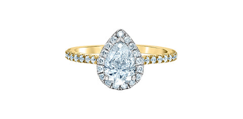 Lab Grown Diamond Pear Ring 14kt - 1.03ct