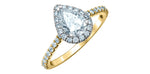 Lab Grown Diamond Pear Ring 14kt - 1.03ct