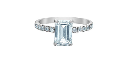 Lab Created Diamond Emerald Cut Ring 14kt - 3.00ct
