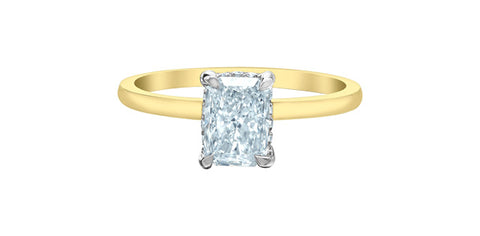 Lab Created Diamond Radiant Solitaire Ring 14kt - 1.50ct