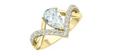 Lab Grown Diamond Pear Ring 14kt - 1.00ct