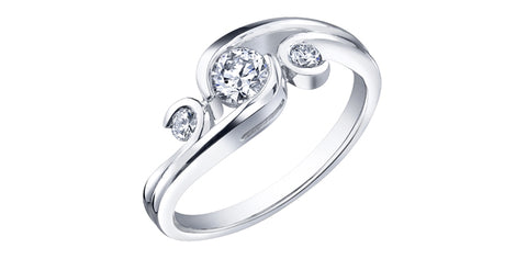 Maple Leaf Canadian Diamond Bridal Ring