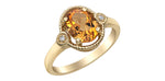10kt Yellow Gold Citrine & Diamond Ring