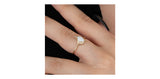 Gold Opal & Diamond Chevron Ring