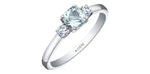Maple Leaf Diamonds - Aquamarine Ring