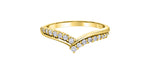 Yellow Gold Chevron Diamond Ring