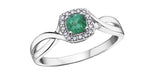 White Gold Emerald & Diamond Ring